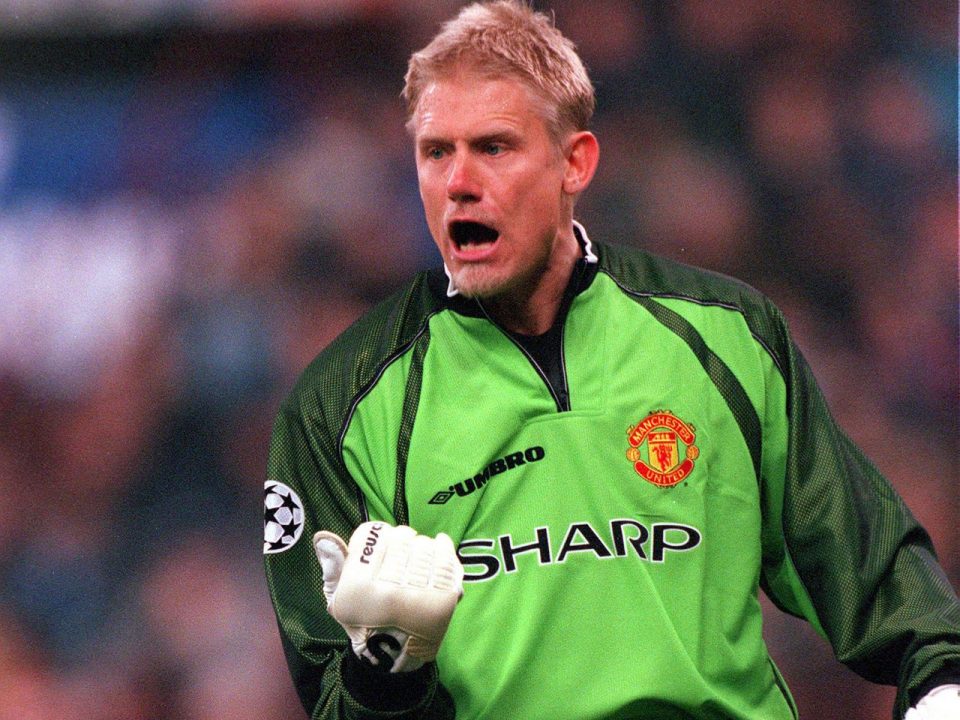 1999 UEFA Champions League Quarter-Final, Second Leg, San Siro Stadium, 17th March, 1999, Inter Milan 1 v Manchester United 1, Manchester United's goalkeeper Peter Schmeichel  (Photo by Popperfoto/Getty Images)